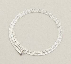 Sterling Silver Shiny Flat Link Serpentine Chain Necklace 18" inch